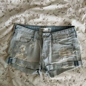 Abercrombie & Fitch Denim Jean Shorts Distressed Vintage Style - light blue